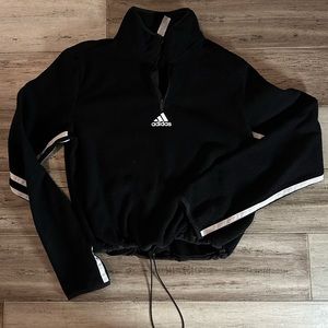 Adidas quarter zip cropped sweatshirt